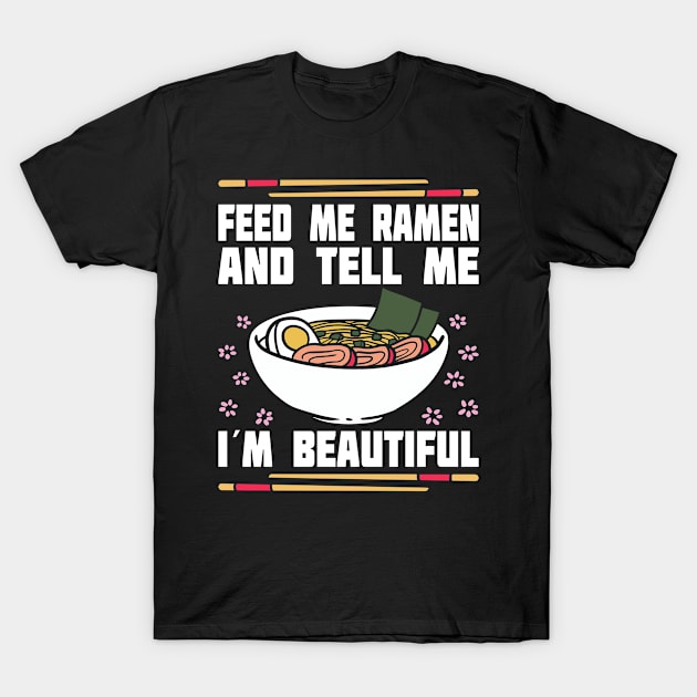 Japan Noodle Ramen Bowl Chopsticks T-Shirt by Shirtjaeger